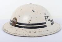 WW2 British Home Front Fire Guard Sector Captains Steel Helmet with County Decal Insignia