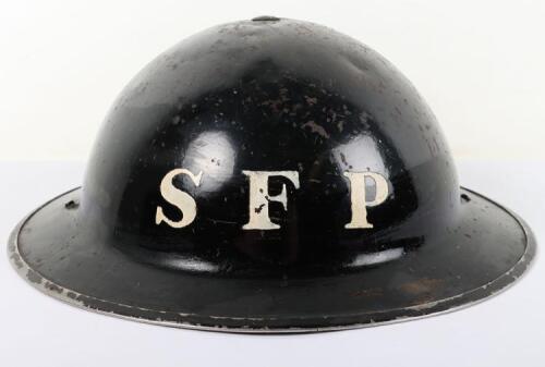 Scarce WW2 British Home Front Street Fire Party (S.F.P) Steel Helmet