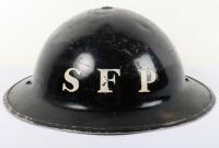 Scarce WW2 British Home Front Street Fire Party (S.F.P) Steel Helmet