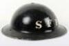 Scarce WW2 British Home Front Street Fire Party (S.F.P) Steel Helmet - 4