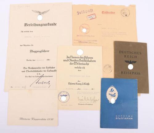 Superb Luftwaffe Award and Document Archive of Unteroffizier Karl Stutz of Kampfgeschwader 30