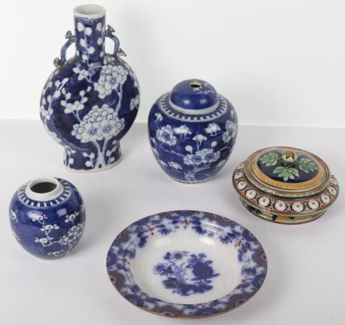 A Chinese blue and white moon flask