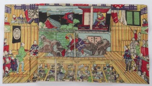 A Japanese Meiji (1834-1913) Kunisada woodblock diptych print