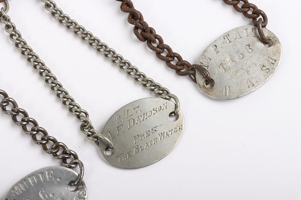Double Identity Disc Grouping of WW1 Scottish Regiment Officers and Enlisted Ranks Identity ...