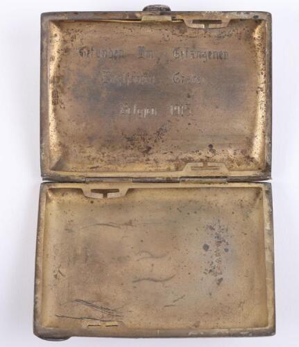 WW1 British Cigarette Case Captured by a German Soldier in Belgium