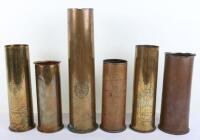 6x Brass Trench Art Shell Cases