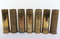 3x Pairs of WW1 Trench Art Brass Shell Cases