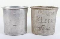 2x WW1 German Aluminium Drinking Cups