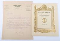 WW1 Thomas Nelson & Sons Ltd Parkside Works Edinburgh Roll of Honour