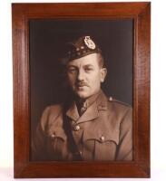 Large WW1 Framed Studio Portrait Photograph of a Territorial Officer in the Gordon Highlanders