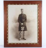 Large Framed Studio Portrait of a WW1 Argyll & Sutherland Highlander Officer