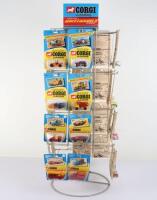 Corgi Junior Shop Display Wire Spinning Stand, ‘Corgi Juniors Look out for Whizzwheels models’