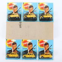 Six Corgi Juniors 115 James Bond Roger Moore “ For Your Eyes Only” Citroen 2CV, in trade outer card box