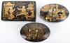 Three 19th century japanned papier mache snuff boxes - 2