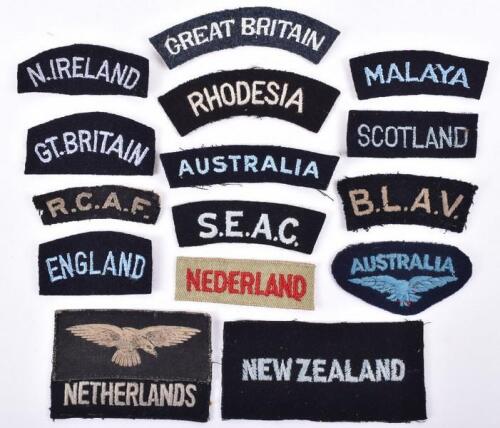 Selection of Royal Air Force Nationality Shoulder Titles