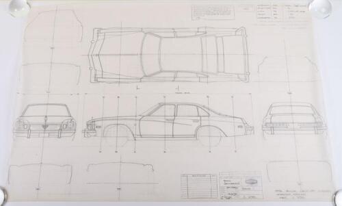 Scarce Original Corgi Toys/Mettoy Co.Ltd Northampton C290 Kojaks Buick Century Custom Hardtop Sedan Factory Drawing