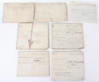 A selection of 18th/19th century velum and paper wills, deeds and indentures