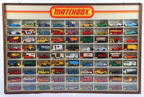 Matchbox Superfast Shop Retailers Wooden Counter Display Case, complete with 81 Superfast 1:75 models