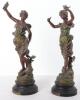 A pair of spelter figures after E.C.H Guillemin, titled Le Message and Ondine - 2