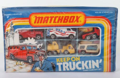 Matchbox Superfast USA issue Keep On Truckin Carry Case Gift Set, 5 Vehicles Included