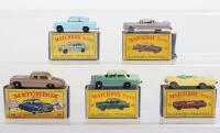 Five Boxed Matchbox Lesney Regular Wheels Model Cars