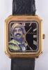 An unusual Swiss Made gold plated Saddam Hussein gentleman’s wristwatch