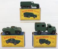 Three Boxed Matchbox Lesney Regular Wheels Military Models