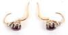 A pair of early 20th century Portuguese 18ct gold garnet and diamond earrings - 3