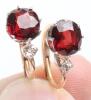 A pair of early 20th century Portuguese 18ct gold garnet and diamond earrings - 4