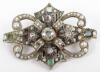 A diamond, peridot, pearl and topaz set brooch