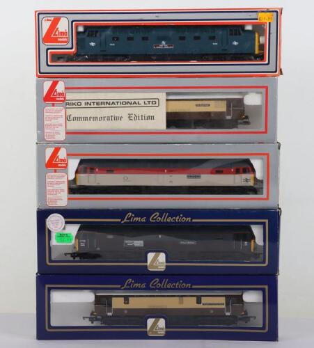 Five boxed Lima Diesel locomotives