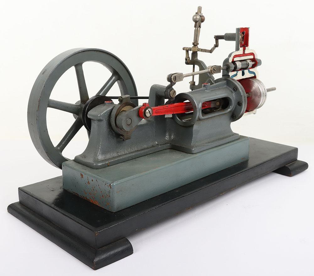 A cut-away demonstration model of a horizontal steam engine
