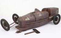 CIJ tinplate clockwork Alfa Romeo P2 racing car, French circa 1926