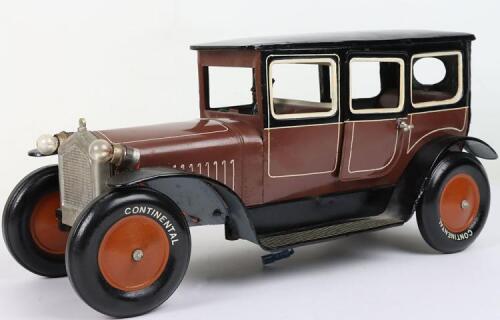 A large Bing tinplate clockwork Limousine with electric lights, German 1920s