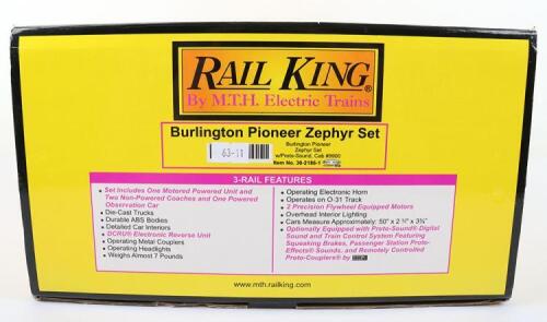 Rail King by MTH 0 gauge Burlington Pioneer Zephyr set