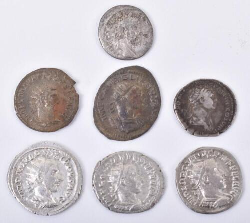 A collection of Roman silver coins