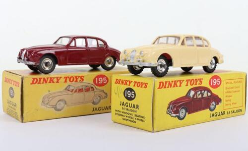 Two Dinky Toys 195 Jaguar 3.4 Saloon