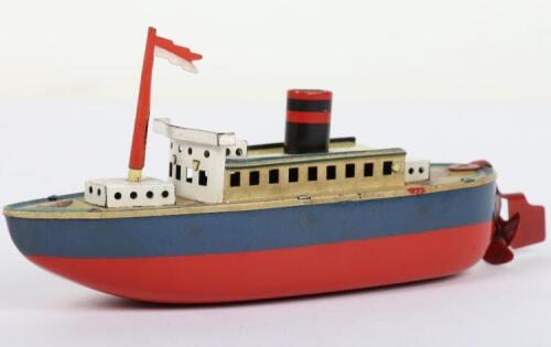 Small tinplate Kellerman clockwork Ocean Liner, German circa 1950