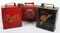 Three vintage petrol cans