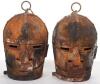 A box containing two reproduction wrought iron medieval scolds bridle masks (witches bridle) - 9