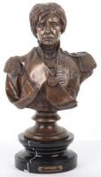A bronze bust of Horatio Nelson
