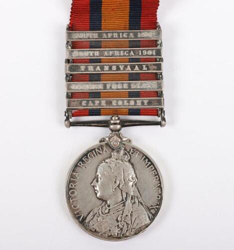 British Queens South Africa Medal to the 1st Battalion Inniskilling Fusiliers