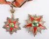 Kingdom of Libya Order of Istiklal (Independence) Set Awarded to E V Evans Finance Minister Under King Idris the 1st - 8