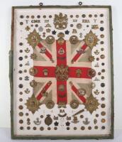 Impressive Victorian Display Board of British Regimental Badges