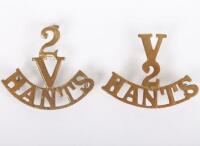 2x 2nd Volunteer Battalion Hampshire Regiment Shoulder Titles