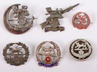 6x Sterling and Hallmarked Silver Hampshire Regiment Sweetheart Brooches