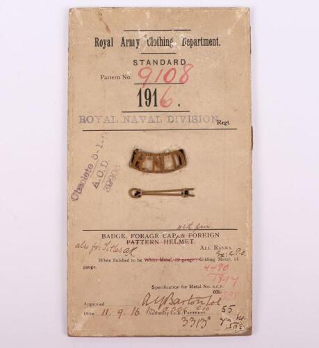 Rare WW1 1916 Sealed Pattern Royal Naval Division (R.N.D) Shoulder Title