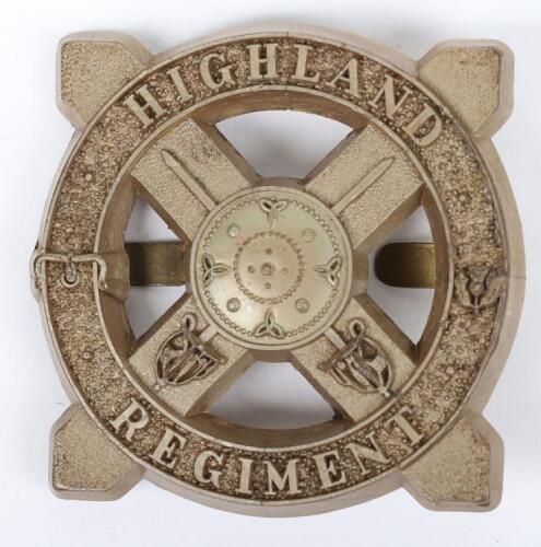 Rare WW2 Highland Regiment War Economy Plastic Cap Badge