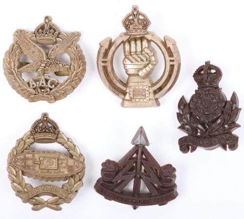 5x WW2 British War Economy Plastic Cap Badges