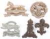 5x WW2 British War Economy Plastic Cap Badges